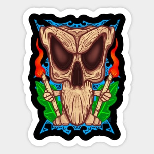 Tiki skull Sticker